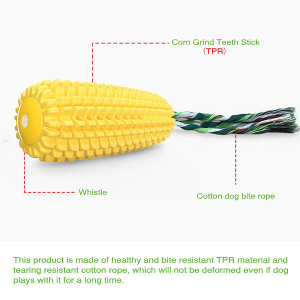 Dog Chew Toys for Aggressive Chewers, Indestructible Tough Durable Squeaky Interactive Dog Toys, Puppy Teeth Chew Corn Stick Toy for Small Meduium Large Breed - Image 5