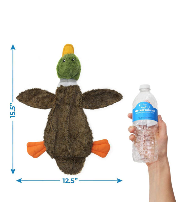 2-in-1 Stuffless Squeaky Dog Toys with Soft, Durable Fabric for Small, Medium, and Large Pets, No Stuffing for Indoor Play, Holds a Plastic Bottle - 1Wild Duck - Image 5