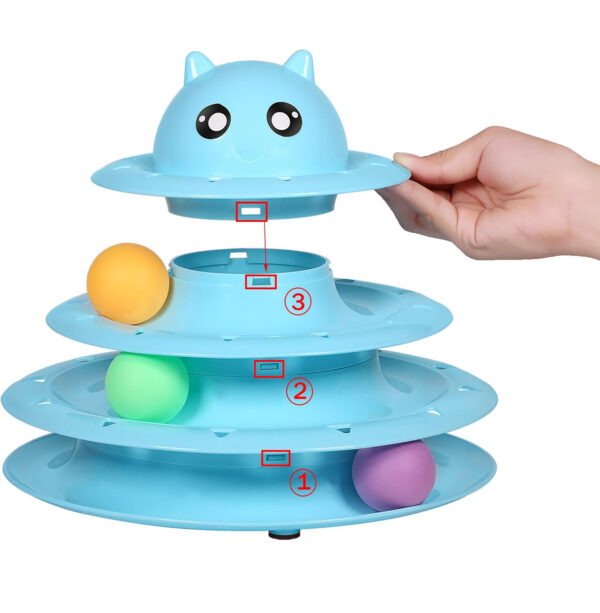 Tower of Tracks Interactive 3-Tier Cat Track Toy with Spinning Balls - Image 3