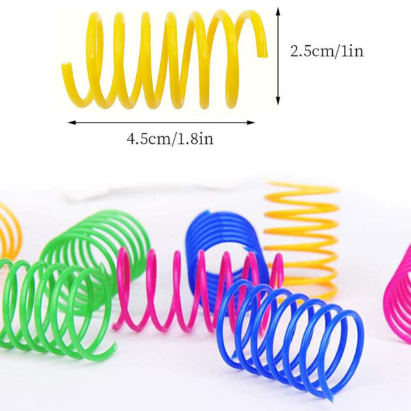 Cat Spiral Spring, 12 Pc Cat Creative Toy to Kill Time and Keep Fit Interactive Cat Toy Sturdy Heavy Plastic Spring Colorful Springs Cat Toy for Swatting, Biting, Hunting Kitten Toys - Image 5