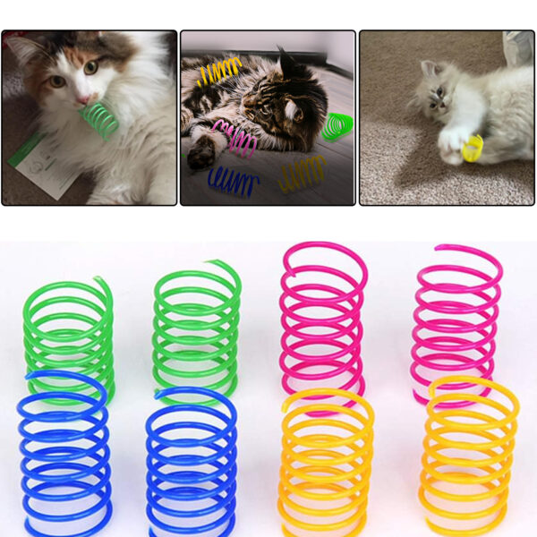 Cat Spiral Spring, 12 Pc Cat Creative Toy to Kill Time and Keep Fit Interactive Cat Toy Sturdy Heavy Plastic Spring Colorful Springs Cat Toy for Swatting, Biting, Hunting Kitten Toys - Image 3