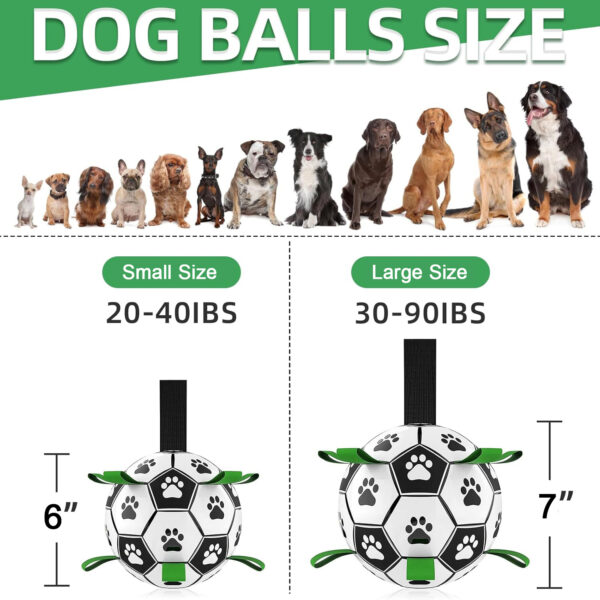 Dog Toys Soccer Ball with Straps, Interactive Dog Toys for Tug of War, Puppy Birthday Gifts, Dog Tug Toy, Dog Water Toy, Durable Dog Balls World Cup for Small & Medium Dogs（7 Inch） - Image 6