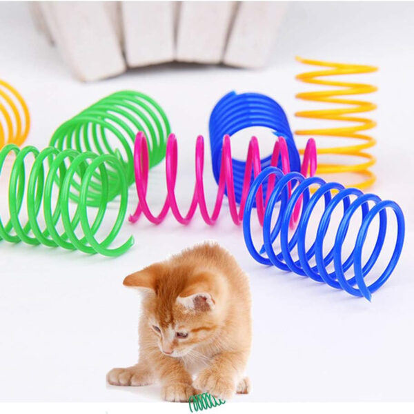 Cat Spiral Spring, 12 Pc Cat Creative Toy to Kill Time and Keep Fit Interactive Cat Toy Sturdy Heavy Plastic Spring Colorful Springs Cat Toy for Swatting, Biting, Hunting Kitten Toys - Image 4