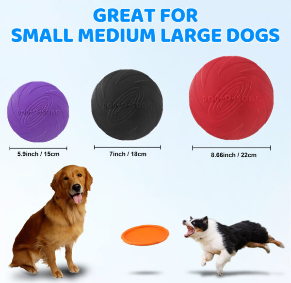 Dog Frisbees, Dog flying Disc, Durable Dog Toys, Nature Rubber Floating Flying Saucer for Water Pool Beach - Image 5