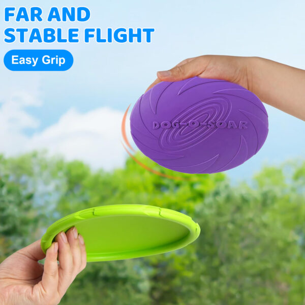 Dog Frisbees, Dog flying Disc, Durable Dog Toys, Nature Rubber Floating Flying Saucer for Water Pool Beach - Image 6